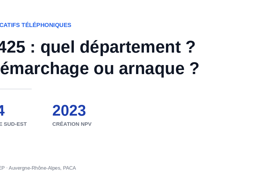 Image à la une : indicatif téléphonique 0425, quel département, démarchage ou arnaque