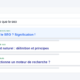 Maquette d'une page de résultats de recherche pour la requête « qu'est-ce que le seo », le premier résultat étant mis en avant